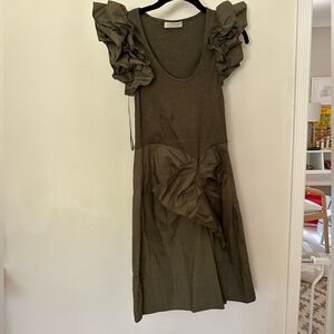 Ulla Johnson Isabella dress in olive green size 4